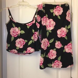 NWT PLUS SIZE 2pc crop top and skirt set